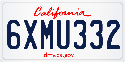 CA license plate 6XMU332