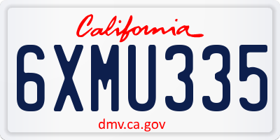 CA license plate 6XMU335