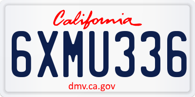 CA license plate 6XMU336