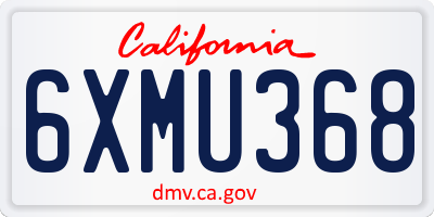 CA license plate 6XMU368