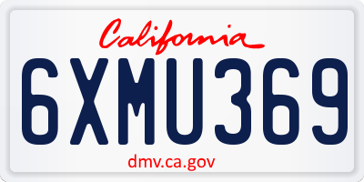 CA license plate 6XMU369