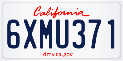 CA license plate 6XMU371