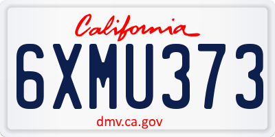 CA license plate 6XMU373