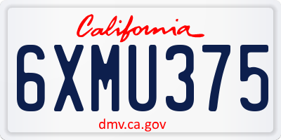 CA license plate 6XMU375
