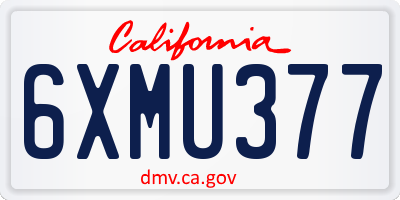 CA license plate 6XMU377