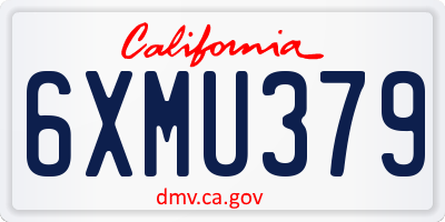 CA license plate 6XMU379