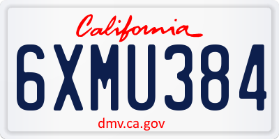 CA license plate 6XMU384