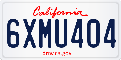CA license plate 6XMU404
