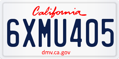 CA license plate 6XMU405