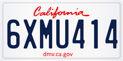 CA license plate 6XMU414