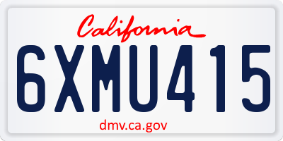 CA license plate 6XMU415