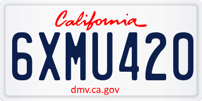CA license plate 6XMU420