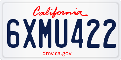 CA license plate 6XMU422
