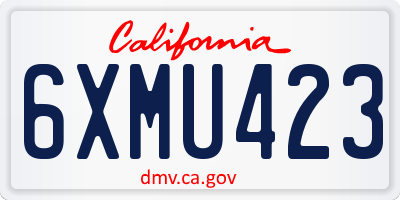 CA license plate 6XMU423