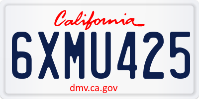 CA license plate 6XMU425