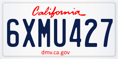 CA license plate 6XMU427