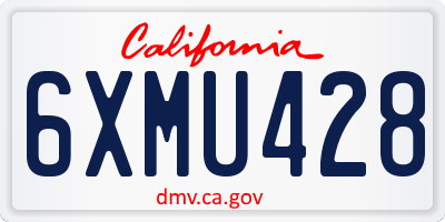 CA license plate 6XMU428