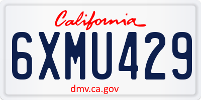 CA license plate 6XMU429