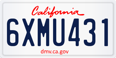 CA license plate 6XMU431