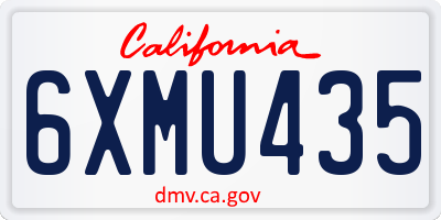 CA license plate 6XMU435