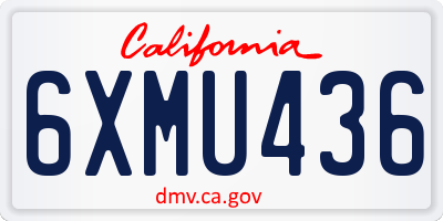 CA license plate 6XMU436