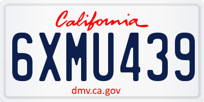 CA license plate 6XMU439
