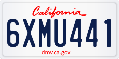 CA license plate 6XMU441