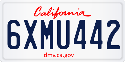 CA license plate 6XMU442