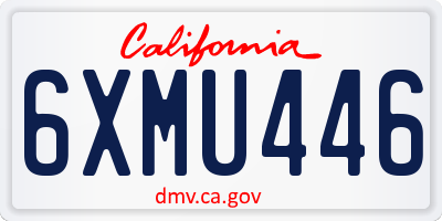 CA license plate 6XMU446