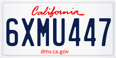 CA license plate 6XMU447