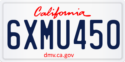 CA license plate 6XMU450