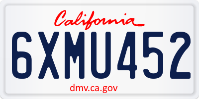 CA license plate 6XMU452