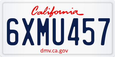 CA license plate 6XMU457