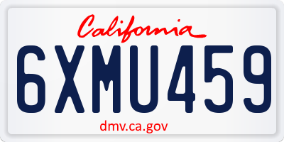 CA license plate 6XMU459