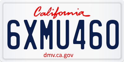 CA license plate 6XMU460
