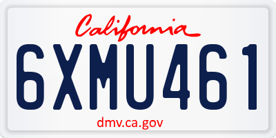 CA license plate 6XMU461