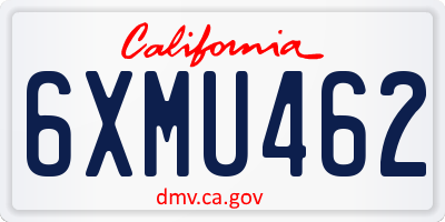 CA license plate 6XMU462