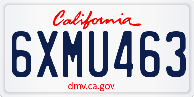 CA license plate 6XMU463