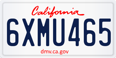 CA license plate 6XMU465