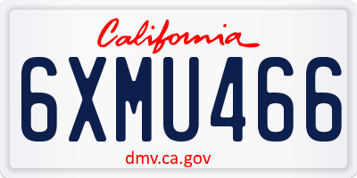 CA license plate 6XMU466