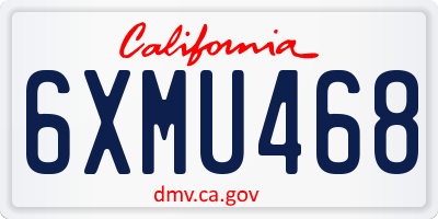 CA license plate 6XMU468