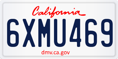 CA license plate 6XMU469