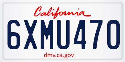 CA license plate 6XMU470