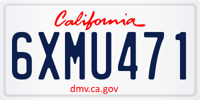 CA license plate 6XMU471