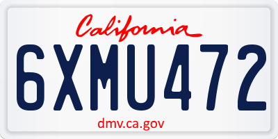 CA license plate 6XMU472