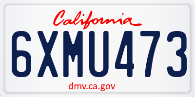 CA license plate 6XMU473