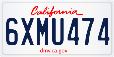 CA license plate 6XMU474