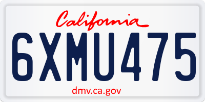 CA license plate 6XMU475