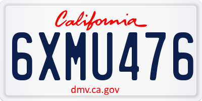 CA license plate 6XMU476