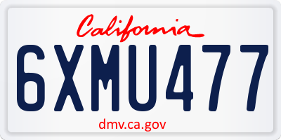 CA license plate 6XMU477